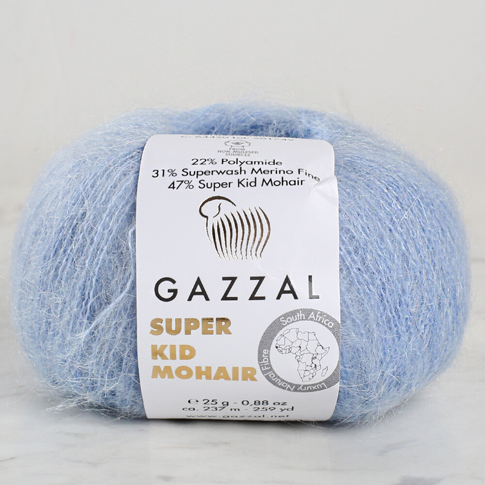 Gazzal Super Kid Mohair Mavi 25 Gr El Örgü İpi - 64420
